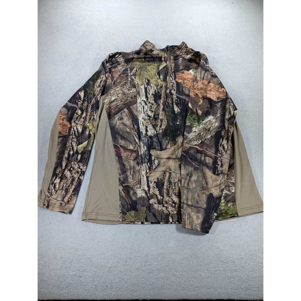 Mossy Oak Mens Pullover Camo Break-Up Country XL Quarter Zip Performance